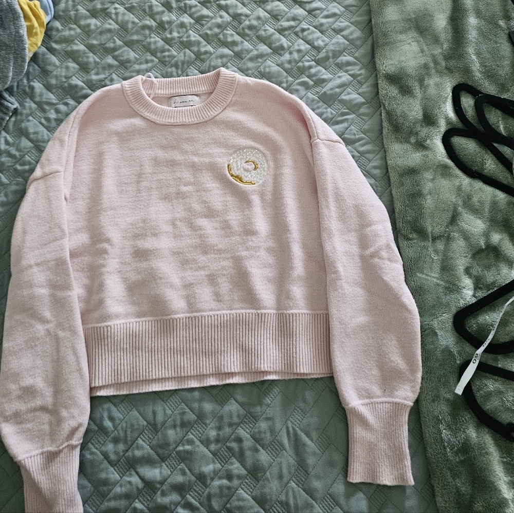 if it were me Light Pink Crew Neck Sweater